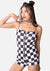 Checkerboard Zip Thru Romper