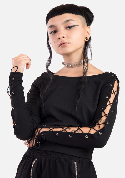 Goth Spice Laced Up Top