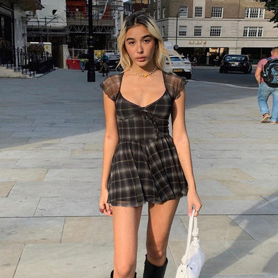 Flaw Checkered Playsuit